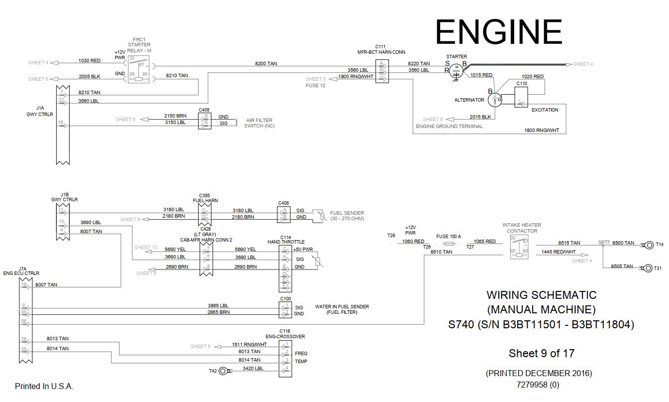 Bobcat Loader S740 Electrical and Hydraulic Schematic 1