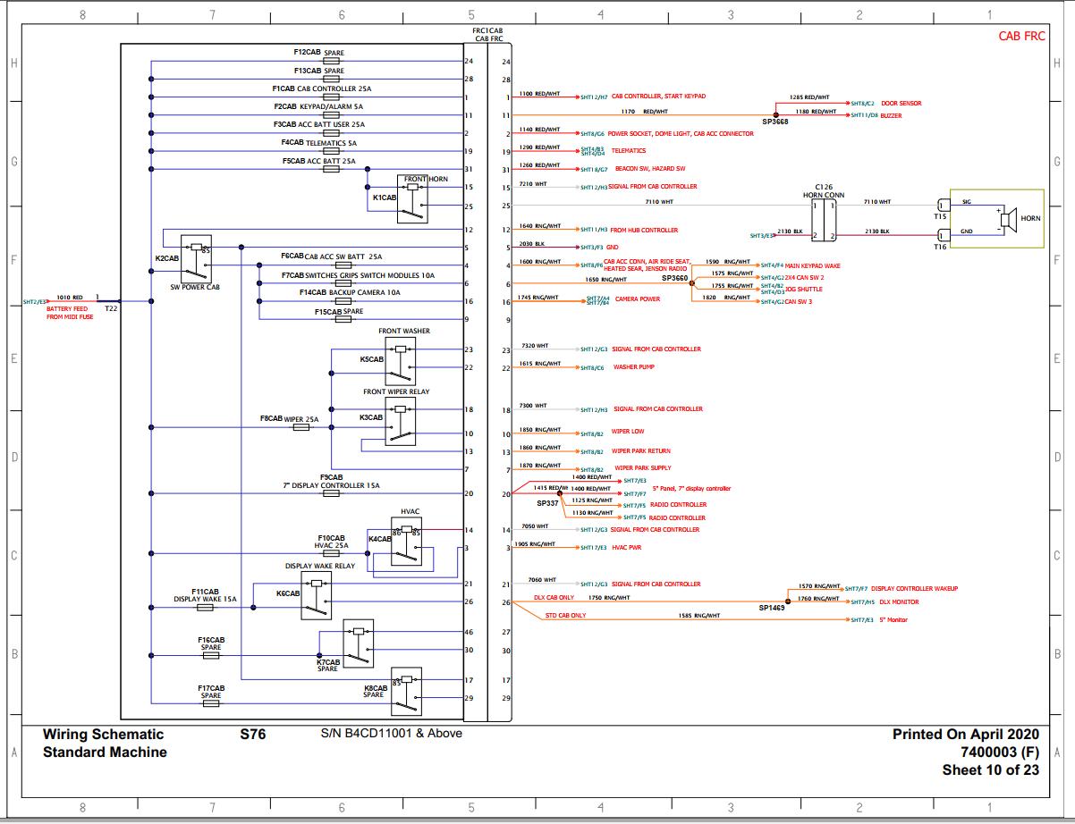 Bobcat Loader S76 Electrical and Hydraulic Schematic