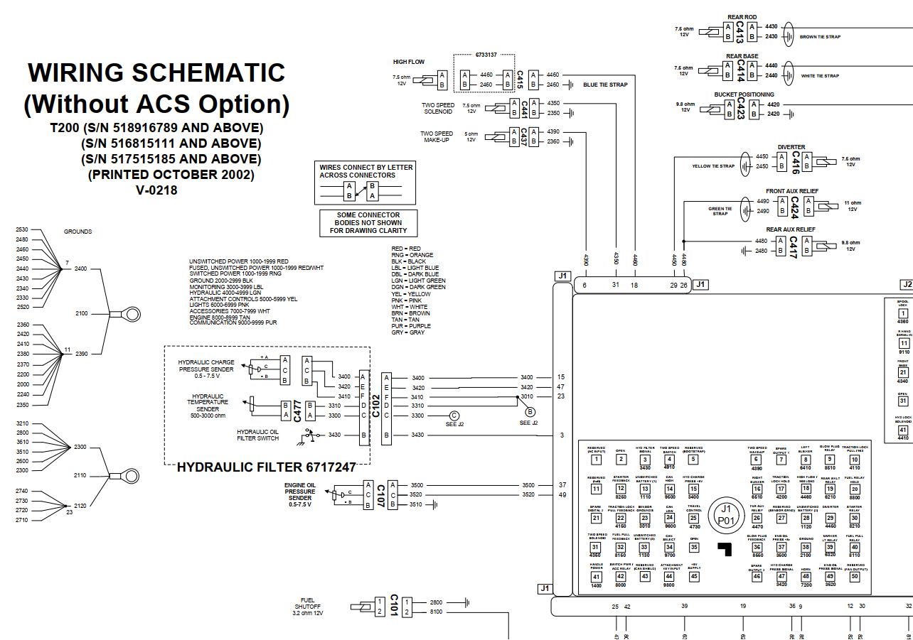 Bobcat Loader T200 Electrical and Hydraulic Schematic