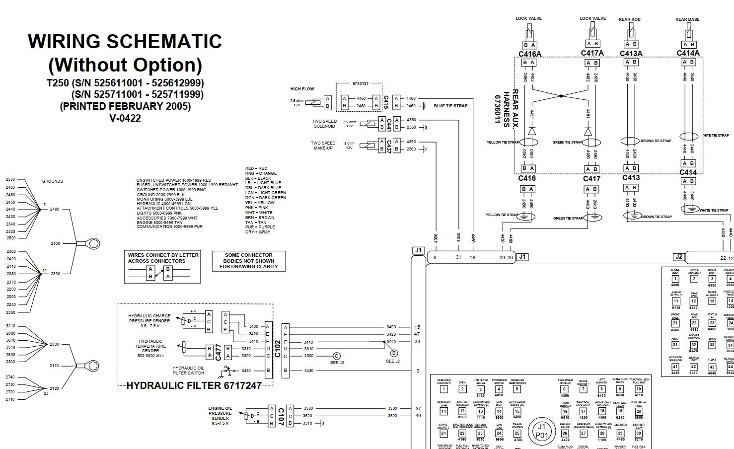 Bobcat Loader T250 Electrical and Hydraulic Schematic