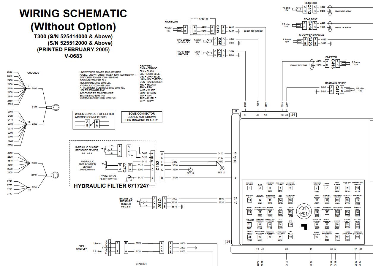Bobcat Loader T300 Electrical and Hydraulic Schematic