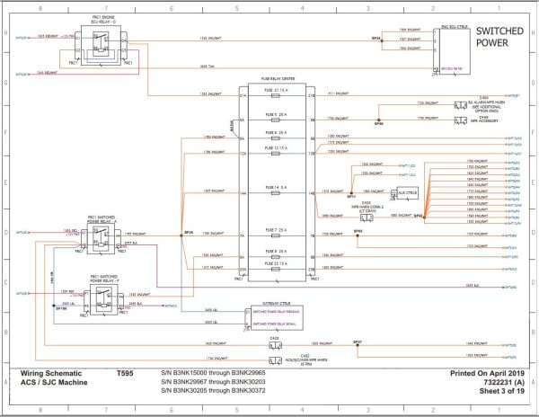 Bobcat Loader T595 Electrical and Hydraulic Schematic