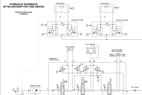 Bobcat Mini Track Loader MT100 Electrical and Hydraulic Schematic