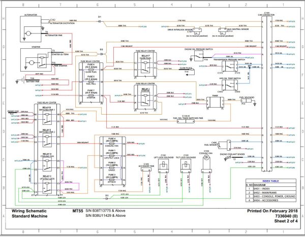 Bobcat Mini Track Loader MT52 MT55 Electrical Schematic