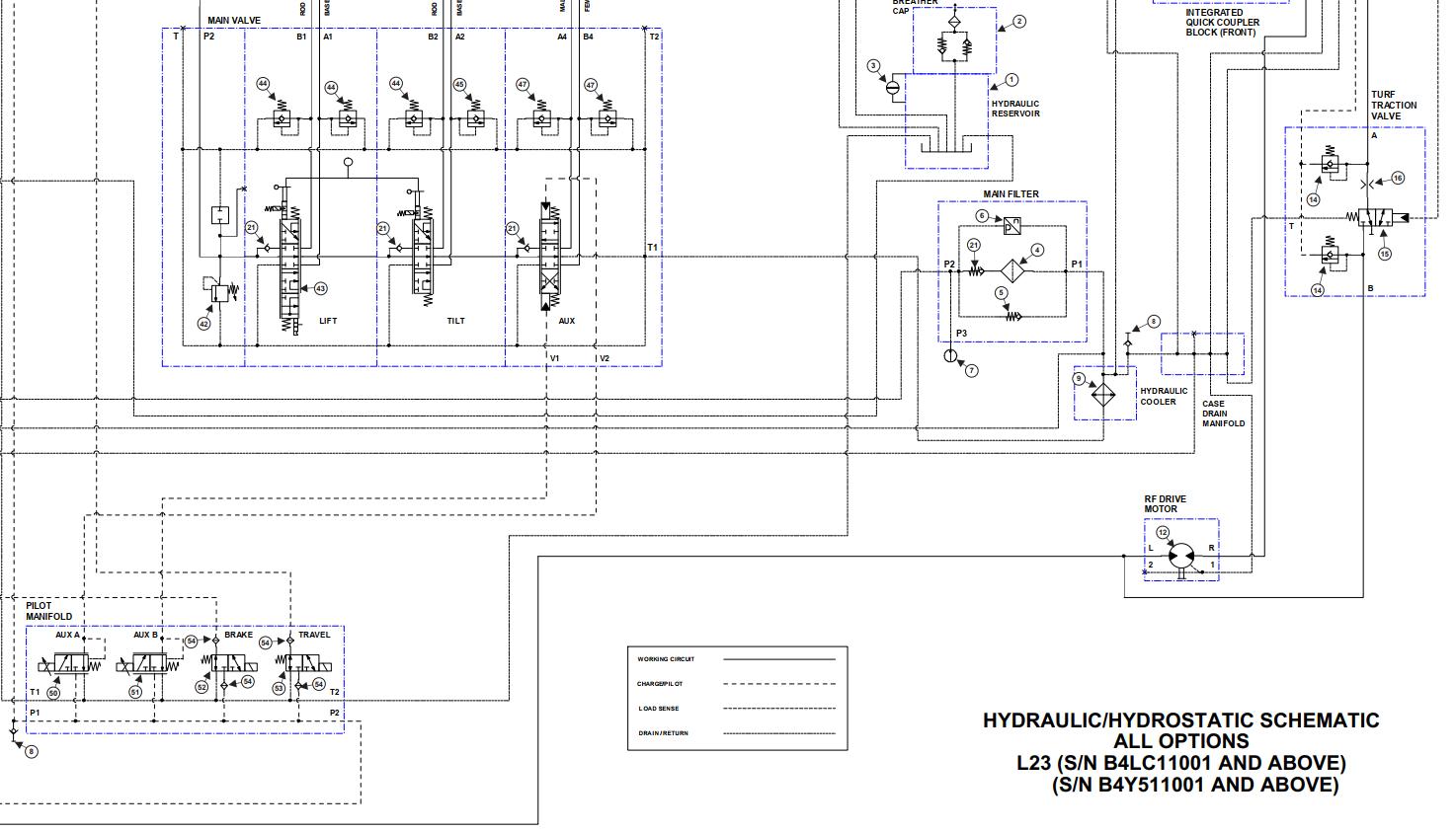 Bobcat Small Articulated Loader L23 Electrical and Hydraulic Schematic