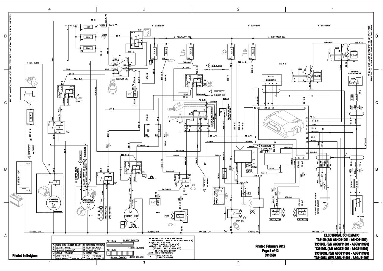 Bobcat Telescopic Handler T35100 Electrical and Hydraulic Schematic
