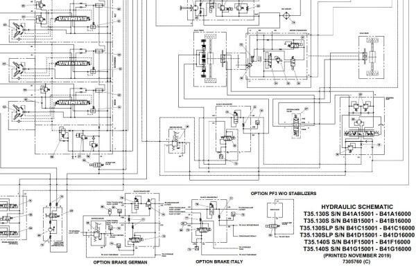 Bobcat Telescopic Handler T35130 Electrical and Hydraulic Schematic