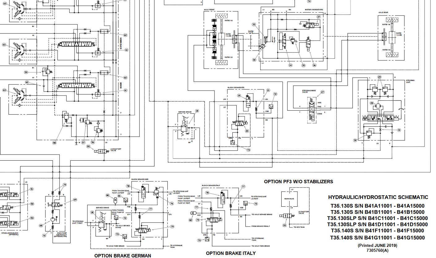 Bobcat Telescopic Handler T35140 Electrical and Hydraulic Schematic
