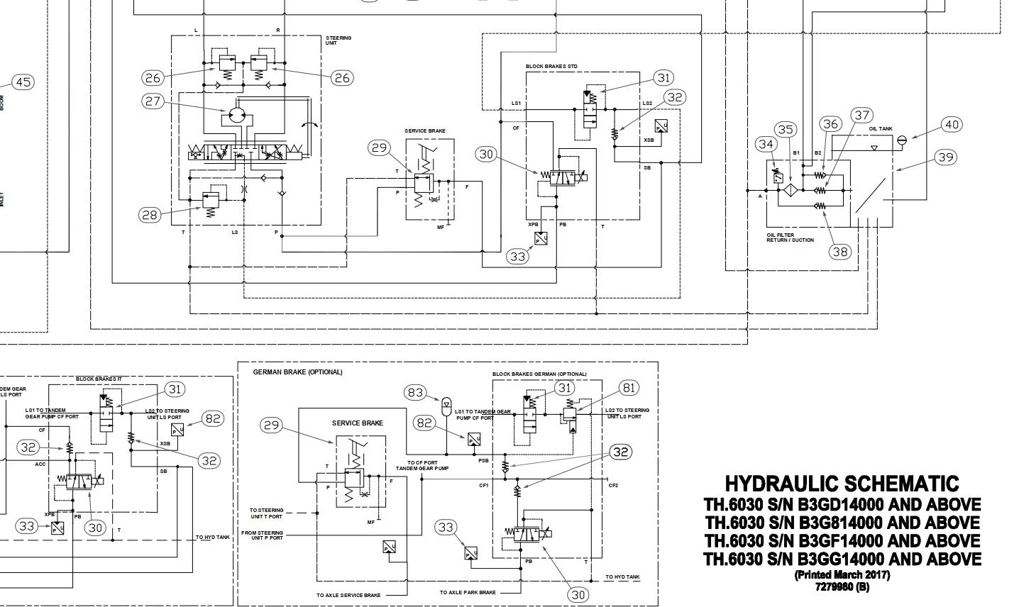 Bobcat Telescopic Handler TH.6030 Electrical and Hydraulic Schematic