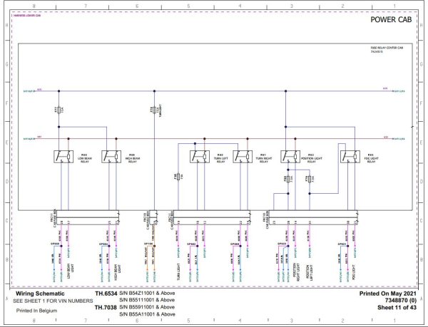 Bobcat Telescopic Handler TH.6534 Electrical and Hydraulic Schematic