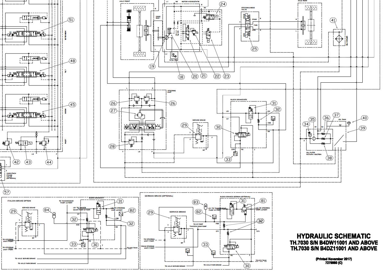 Bobcat Telescopic Handler TH.7030 Electrical and Hydraulic Schematic