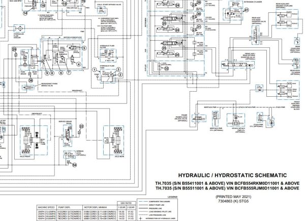 Bobcat Telescopic Handler TH.7035 Electrical and Hydraulic Schematic