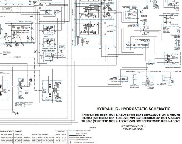 Bobcat Telescopic Handler TH.8043 Electrical and Hydraulic Schematic