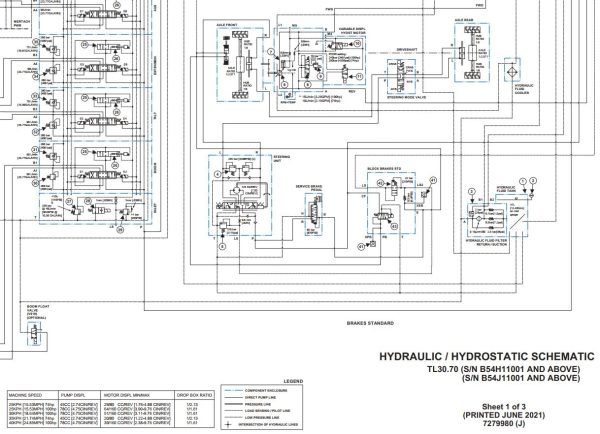 Bobcat Telescopic Handler TL30.70 Electrical and Hydraulic Schematic