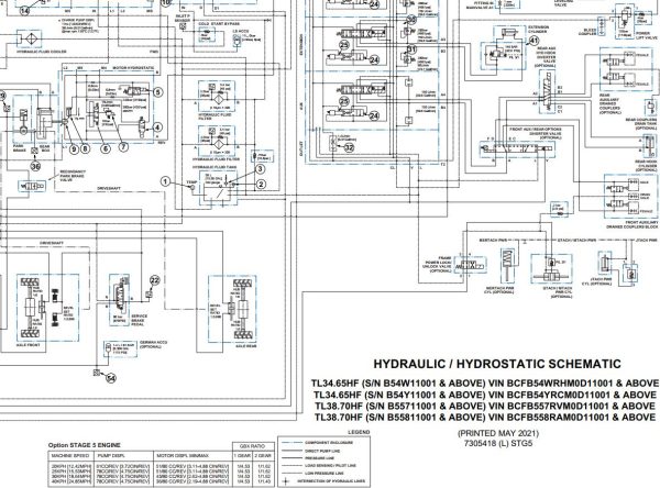 Bobcat Telescopic Handler TL34.65 Electrical and Hydraulic Schematic