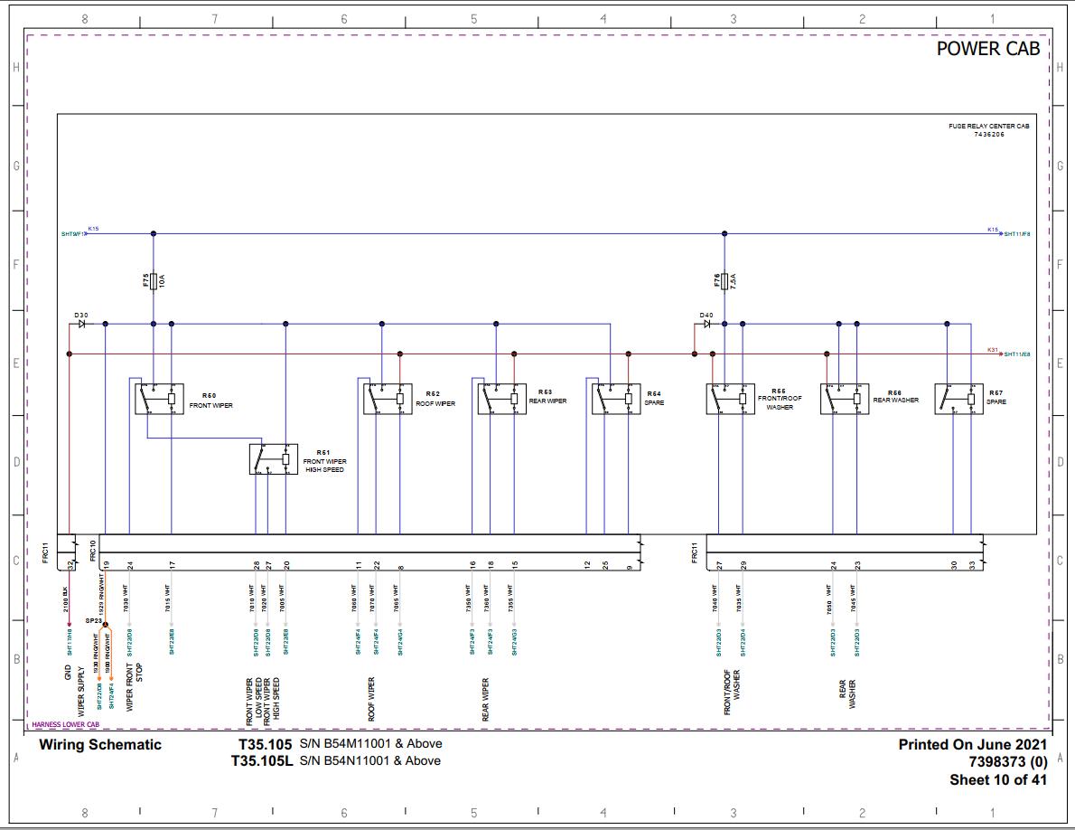 Bobcat Telescopic Handler TL35.105 Electrical and Hydraulic Schematic