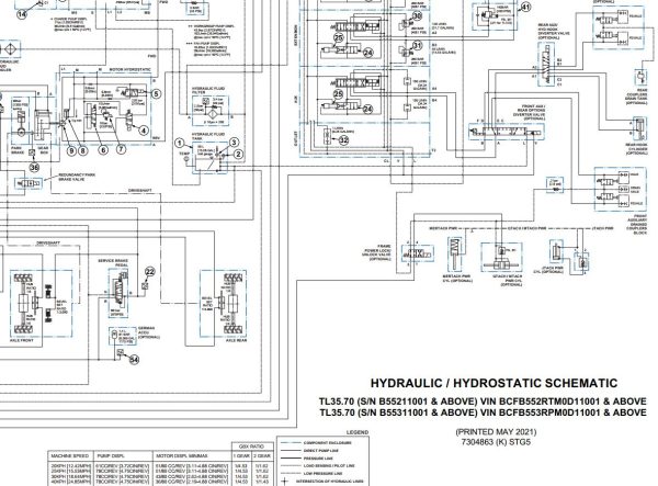 Bobcat Telescopic Handler TL35.70 Electrical and Hydraulic Schematic