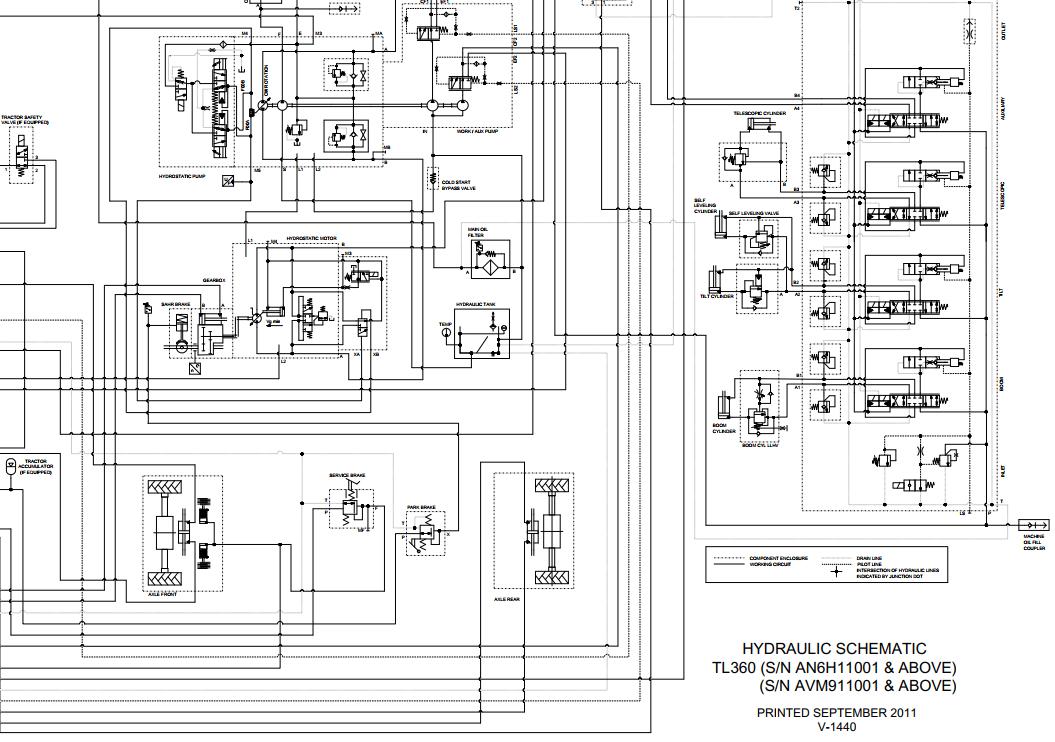 Bobcat Telescopic Handler TL360 Electrical and Hydraulic Schematic