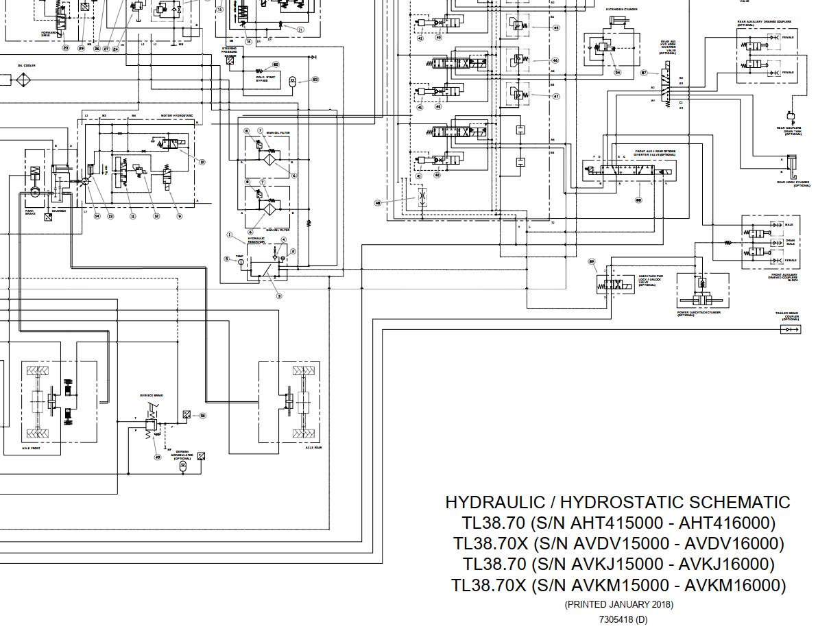 Bobcat Telescopic Handler TL38.70 Electrical and Hydraulic Schematic