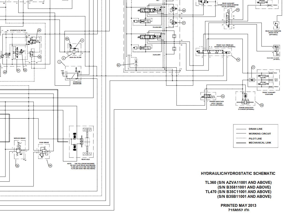 Bobcat Telescopic Handler TL470 Electrical and Hydraulic Schematic