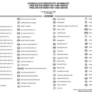 Bobcat Telescopic Handler TR60.350 TR60.390 Hydraulic Schematic