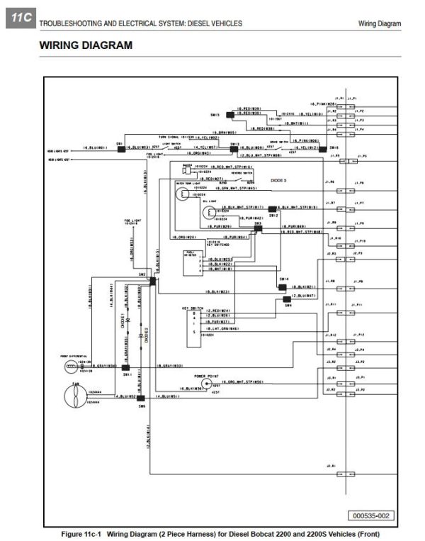 Bobcat Utility Vehicle 2200 Electrical Schematic