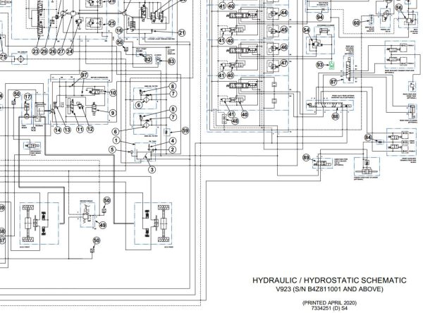 Bobcat VersaHANDLER V923 Electrical and Hydraulic Schematic