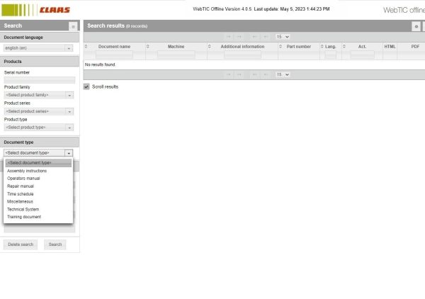 CLAAS WebTIC Offline EN 05.2023 Operator Manual Repair Manual Service Documentation 1 1