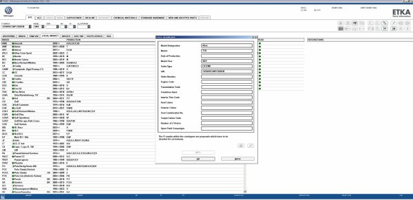 ETKA 8.2 Volkswagen Seat Skoda Audi Commercial Vehicles 05.2023 Spare Parts Catalog VMWare 0