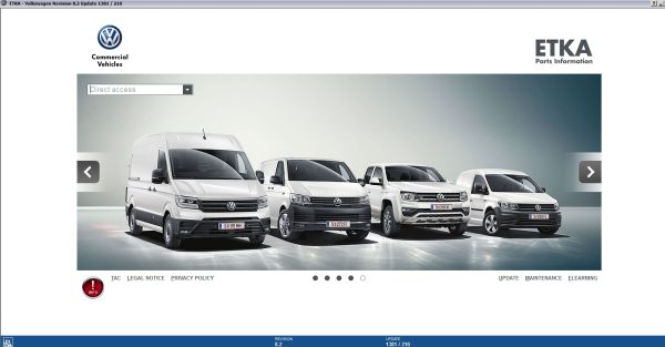 ETKA 8.2 Volkswagen Seat Skoda Audi Commercial Vehicles 05.2023 Spare Parts Catalog VMWare 7