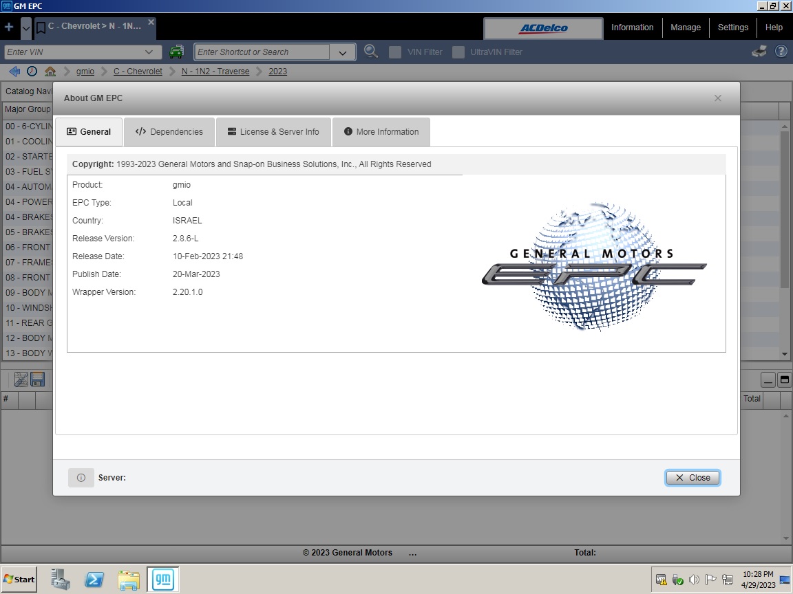 General GMIO Motors Asia Africa EPC 04.2023 Spare Parts Catalog 1