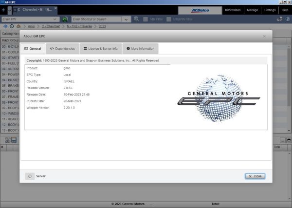General GMIO Motors Asia Africa EPC 04.2023 Spare Parts Catalog 180b3340981d1de4fcfdc2d6867ec9a0a