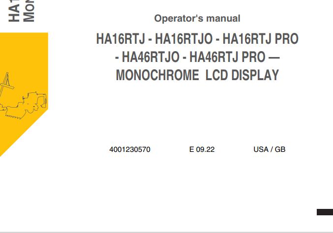 Haulotte Articulating Boom Lift HA16RTJ to HA46RTJ PRO Operators Manual EN DE