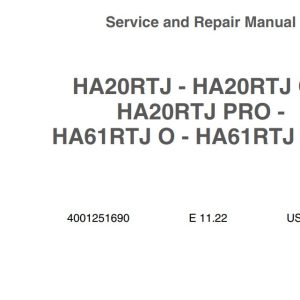 Haulotte Articulating Boom Lift HA20RTJ to HA61RTJ PRO Service and Repair Manual