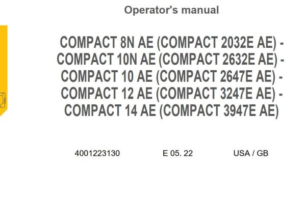 Haulotte Electric Scissor Lift COMPACT 8N AE to 14 AE Operators Manual