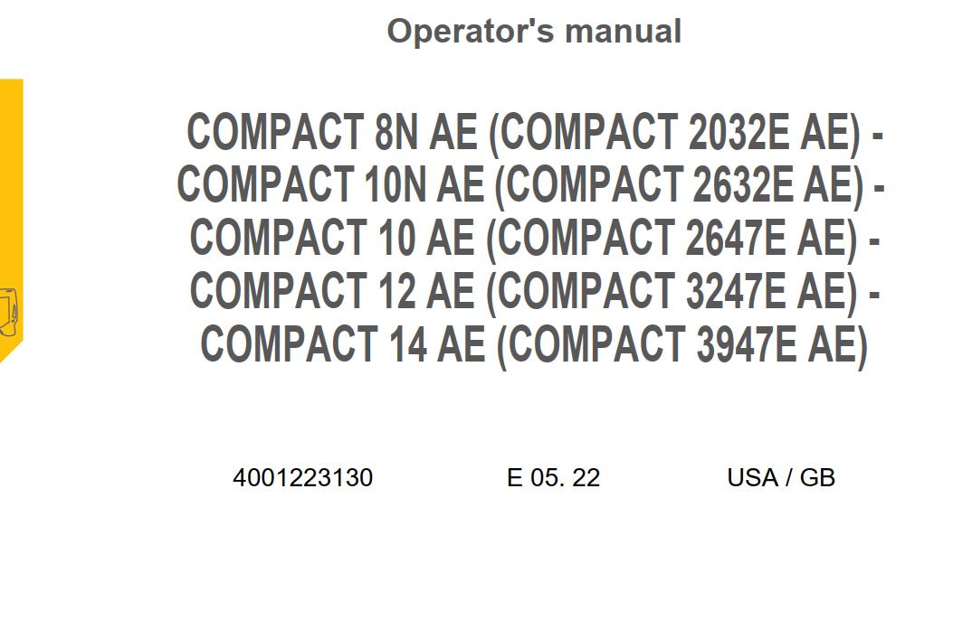 Haulotte Electric Scissor Lift COMPACT 8N AE to 14 AE Operators Manual