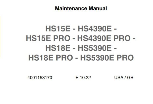 Haulotte Electric Scissor Lift HS15E to HS5390E PRO Maintenance Manual EN DE