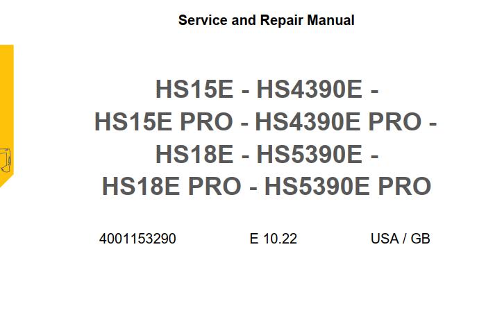Haulotte Electric Scissor Lift HS15E to HS5390E PRO Service and Repair Manual
