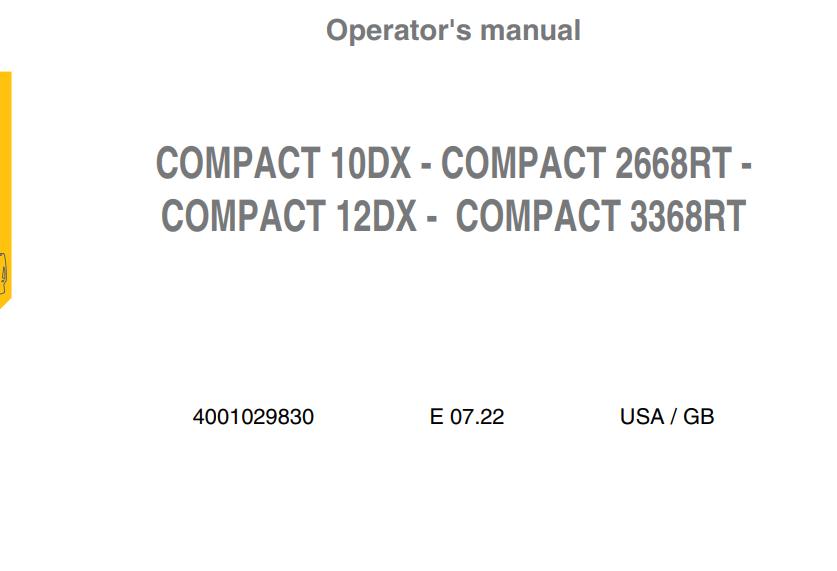 Haulotte Scissor Lift COMPACT 10DX 2668RT 12DX 3368RT Operators Manual