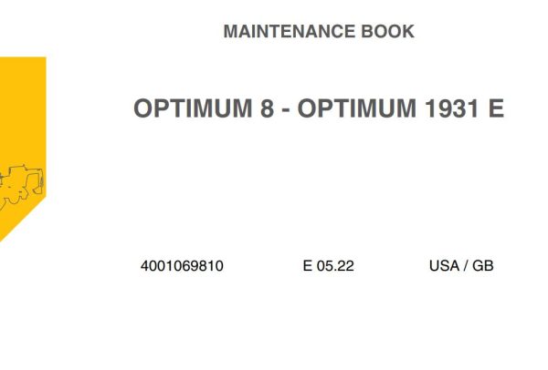 Haulotte Scissor Lift OPTIMUM 8 1931E Maintenance Book