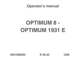 Haulotte Scissor Lift OPTIMUM 8 1931E Operators Manual