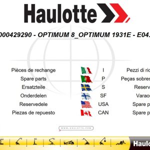 Haulotte Scissor Lift OPTIMUM 8 1931E Spare Parts Catalog EN FR