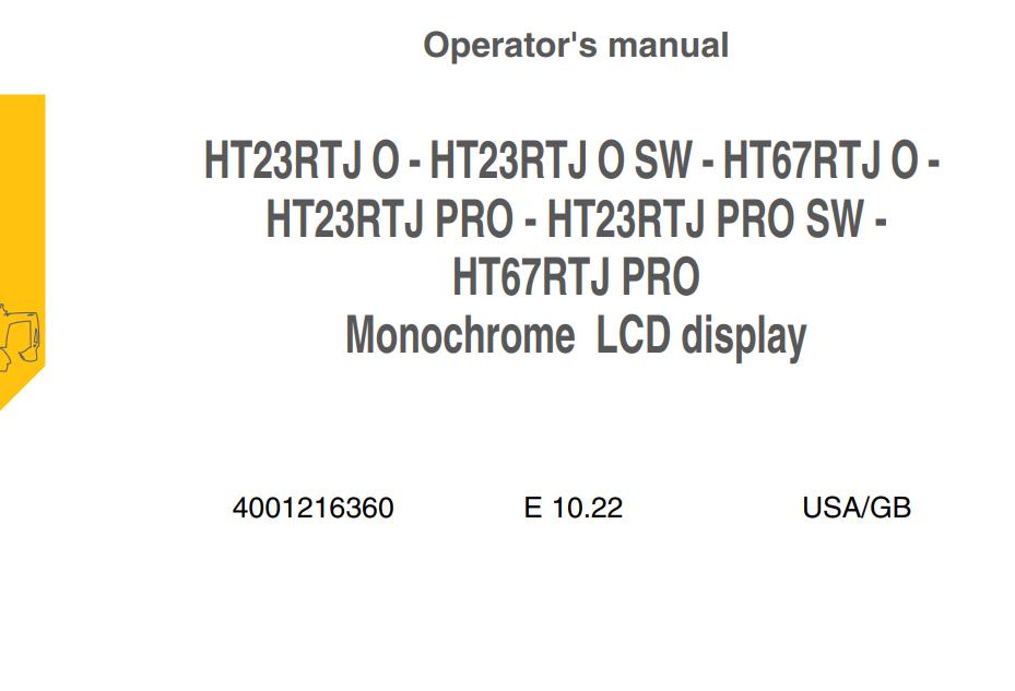 Haulotte Telescopic Boom HT23RTJ O to HT67RTJ PRO Operators Manual EN DE