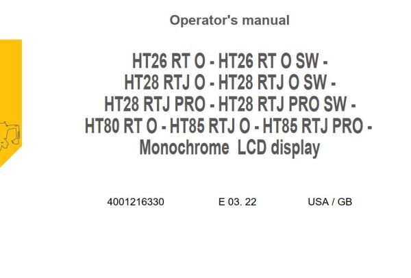 Haulotte Telescopic Boom HT26RT O to HT85RTJ PRO Operators Manual