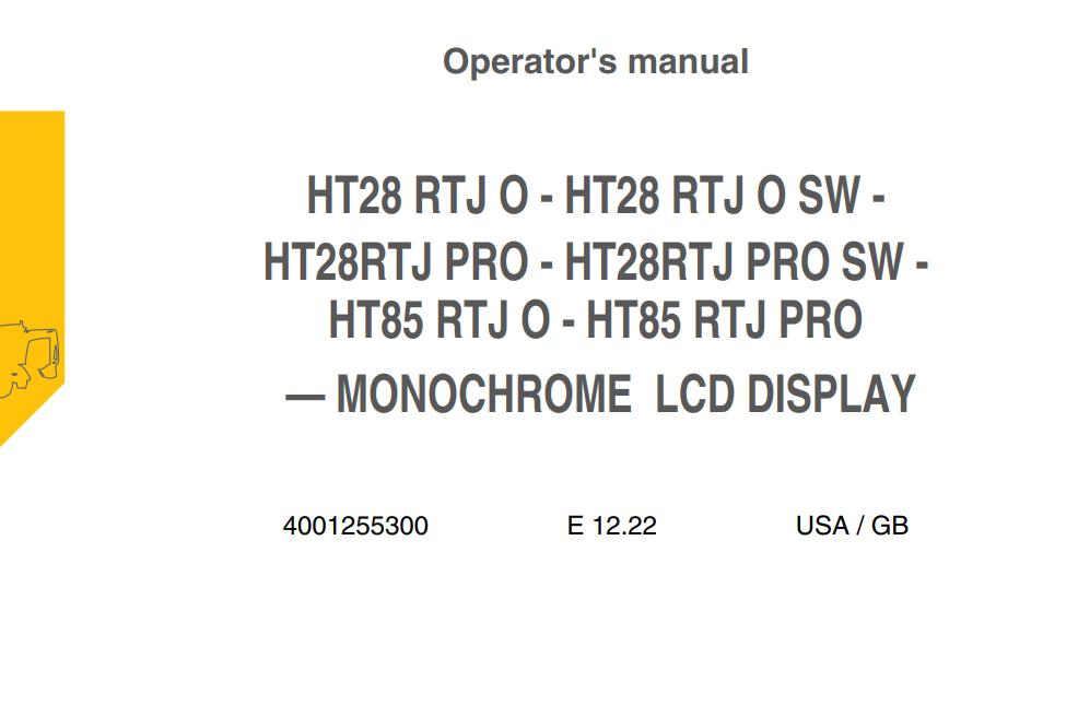 Haulotte Telescopic Boom HT28RTJ O to HT85RTJ PRO Operators Manual EN DE
