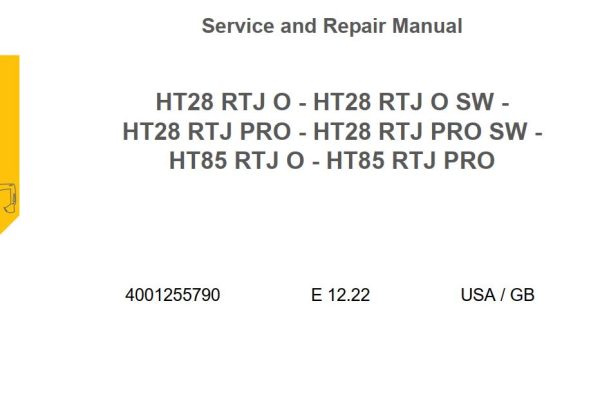 Haulotte Telescopic Boom HT28RTJ O to HT85RTJ PRO Service and Repair Manual EN DE