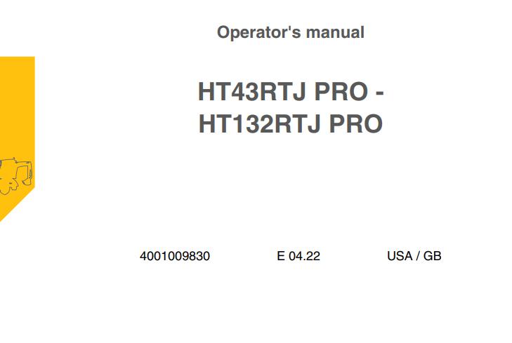 Haulotte Telescopic Boom HT43RTJ PRO HT132RTJ PRO Operators Manual EN DE