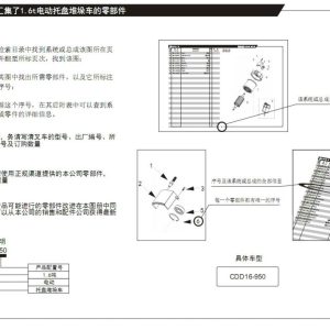Heli Electric Stacker CDD16 950 Parts Manual EN ZH