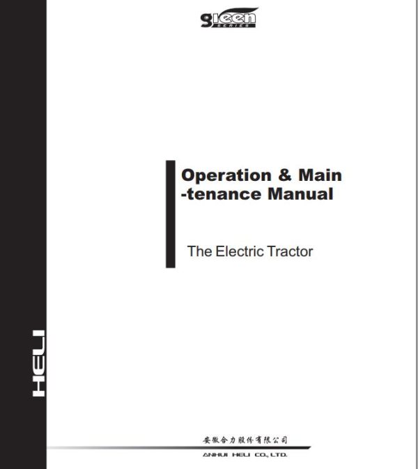 Heli Electric Tractor G Series 8 15t Operation and Maintenance Manual