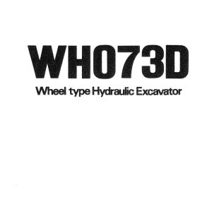 Hitachi Excavator WH073D Operation Manual EM134 1 3 1
